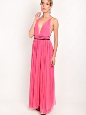 Vestido largo tull tiras regulables