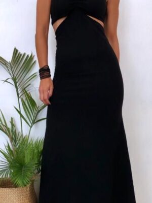 Vestido largo corpiño