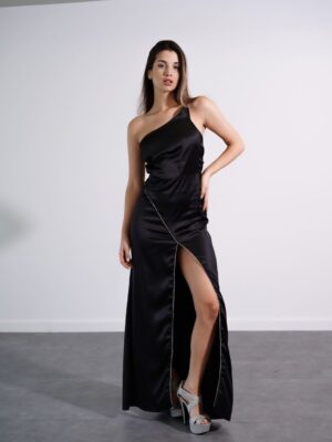 Vestido largo 1 hombro con strass