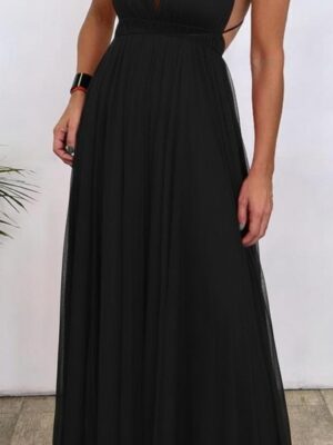 Vestido largo tull tiras regulables