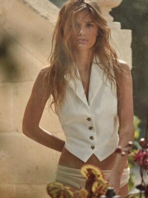 Chaleco solapa escote cruzado atrás