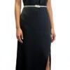 Vestido largo cuello americano con lazo