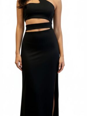 Vestido largo asimétrico