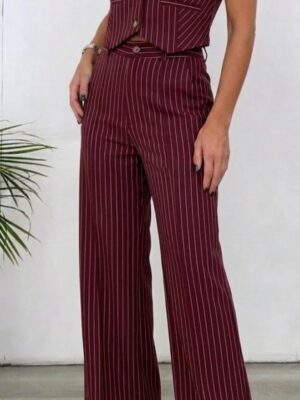 Chaleco espalda cubierta sastrero rayado